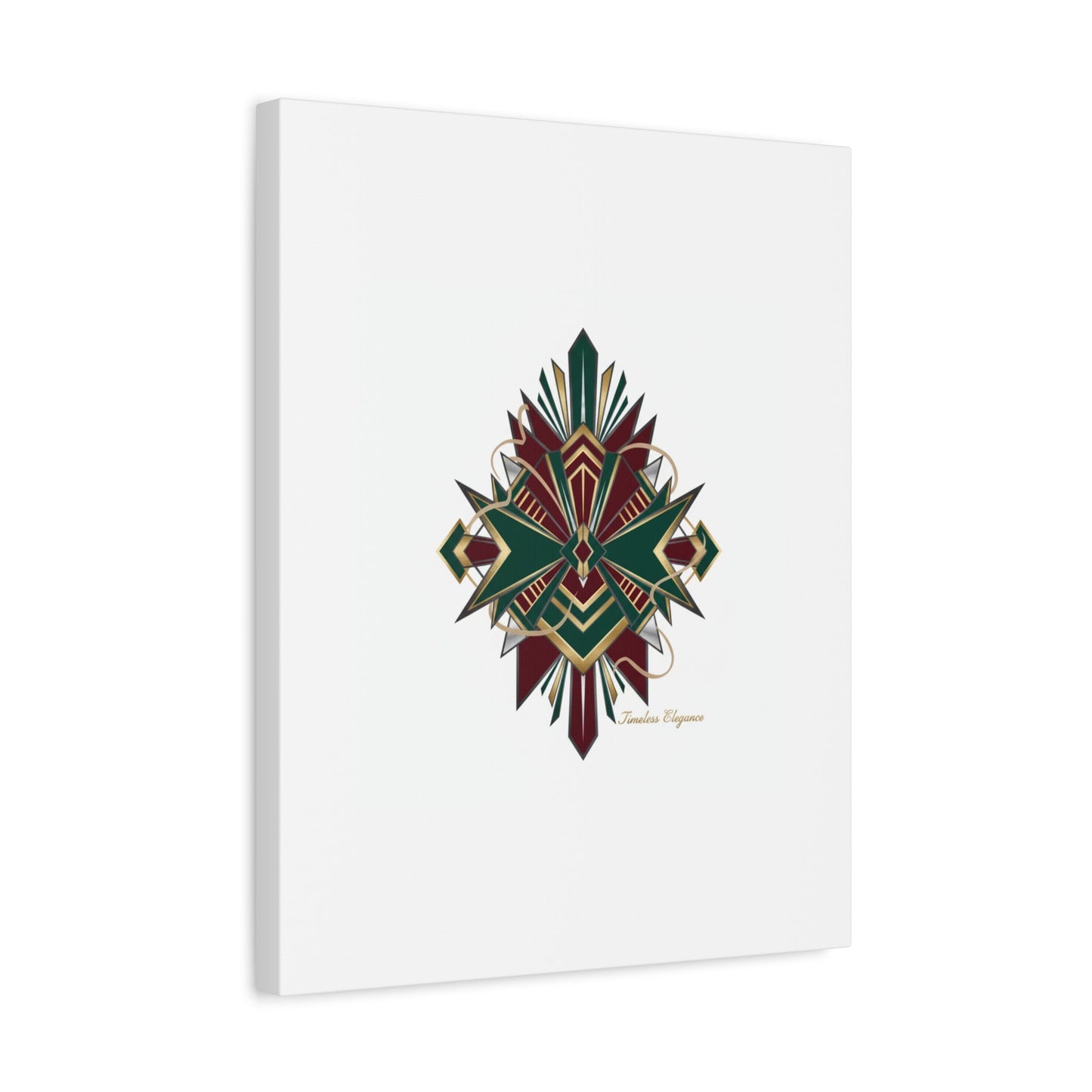 Art Deco geometric brass print Canvas | Neo-Deco chrome & gold fan motif