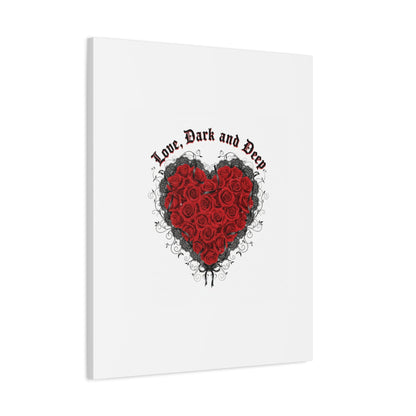 Love Dark and Deep Heart Canvas, Nu Romantic Gothic Romance, 80s Nostalgia