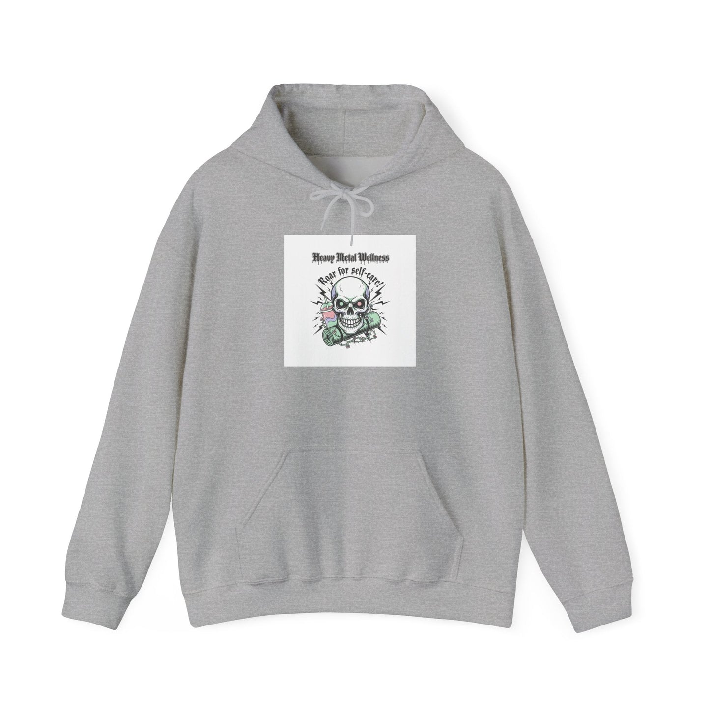 Heavy Metal Wellness Skull Hoodie | metal font shirt, gothic wellness quote