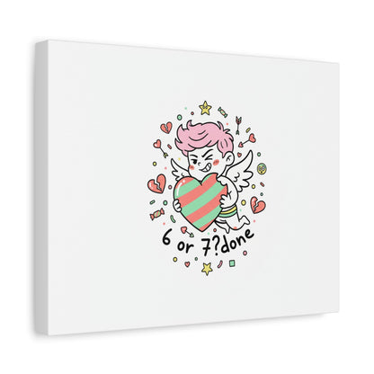 Weird Cupid heart illustration Canvas | Weird Valentine, quirky chaotic love