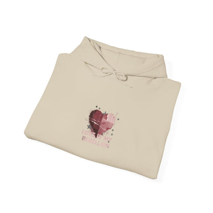 Distressed Heart Collage Hoodie | soft grunge, punk heart design