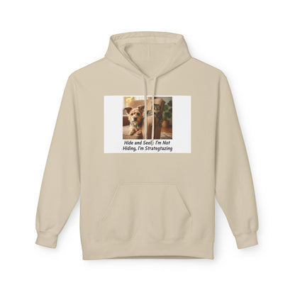 Cute Dog Meme Hoodie — "Hide and Seek; I’m Not Hiding, I’m Strategizing"