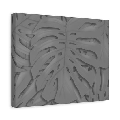 Grey Monstera Canvas Print – Botanical Wall Art