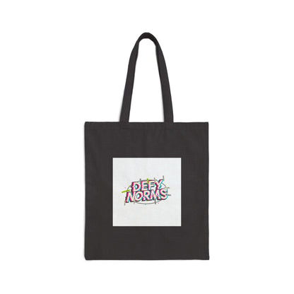 Defy Norms Tote | Anti-Aesthetic, Glitch Font, Brutalist Typography