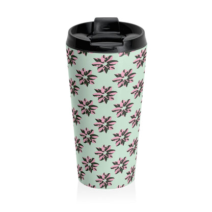 Pink Princess Philodendron Pattern 15 oz Vacuum Insulated Stainless Steel Travel Tumbler