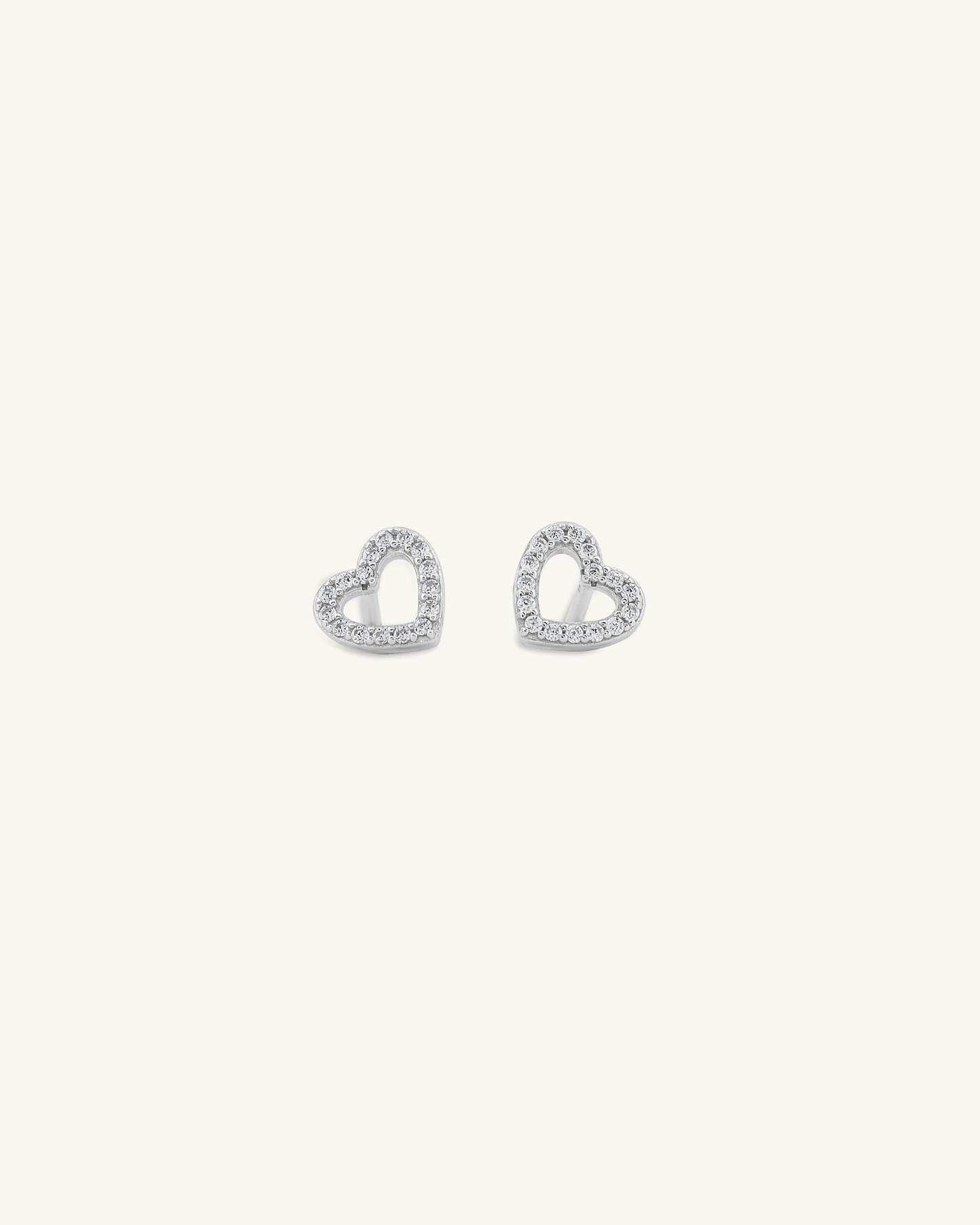 Open Heart Flat Back Studs