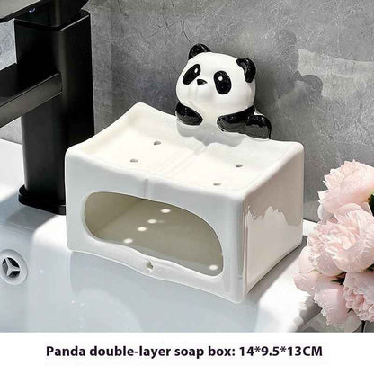 Dolphin Drain Soap Box Ceramic Household Punch-free Toilet
