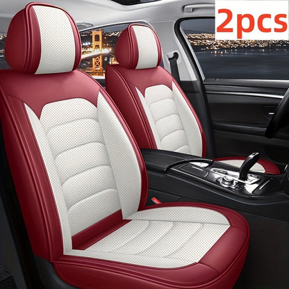 1pc and 2pcs Luxury Faux Leather Car Front Seat Covers | Universal Fit, Independent Seat Design for Main Driver/Co-driver, All-inclusive Sports Car Seat, Suitable for Cars, SUVs, and Pickup Trucks