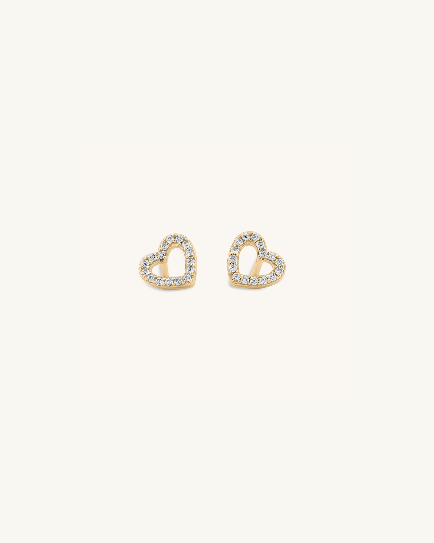 Open Heart Flat Back Studs