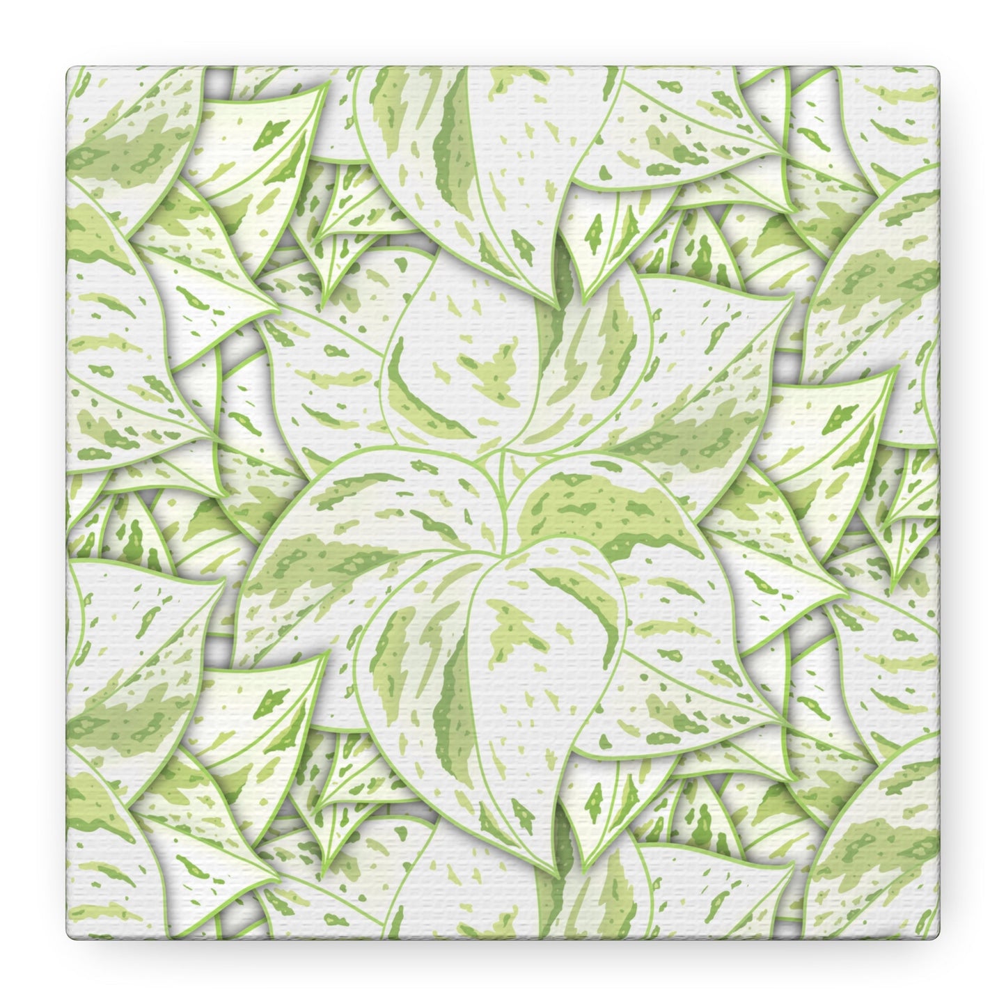 Snow Queen Pothos Pattern Canvas Print – Botanical Wall Art