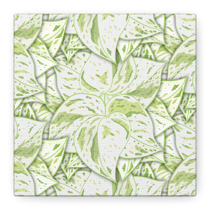 Snow Queen Pothos Pattern Canvas Print – Botanical Wall Art