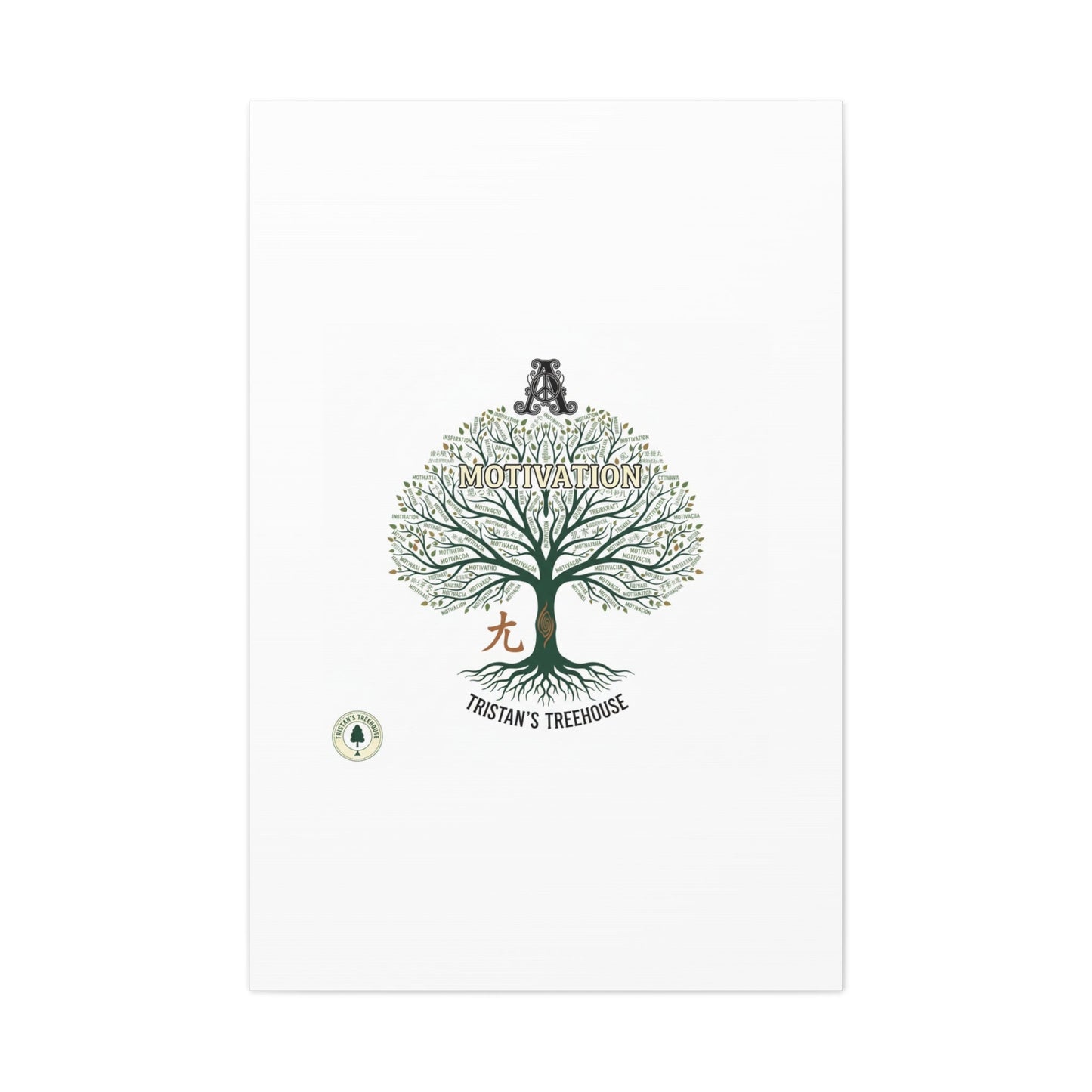 Handwritten Doodle Tree Canvas | Matte Stretched Wall Art