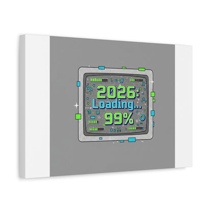 2026 Loading 99% Canvas | NYE countdown, retro system interface