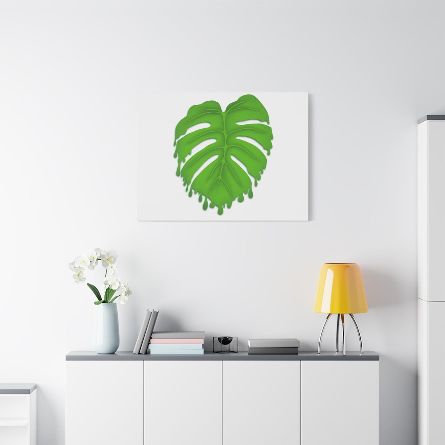 Melting Monstera Canvas Print – Botanical Wall Art