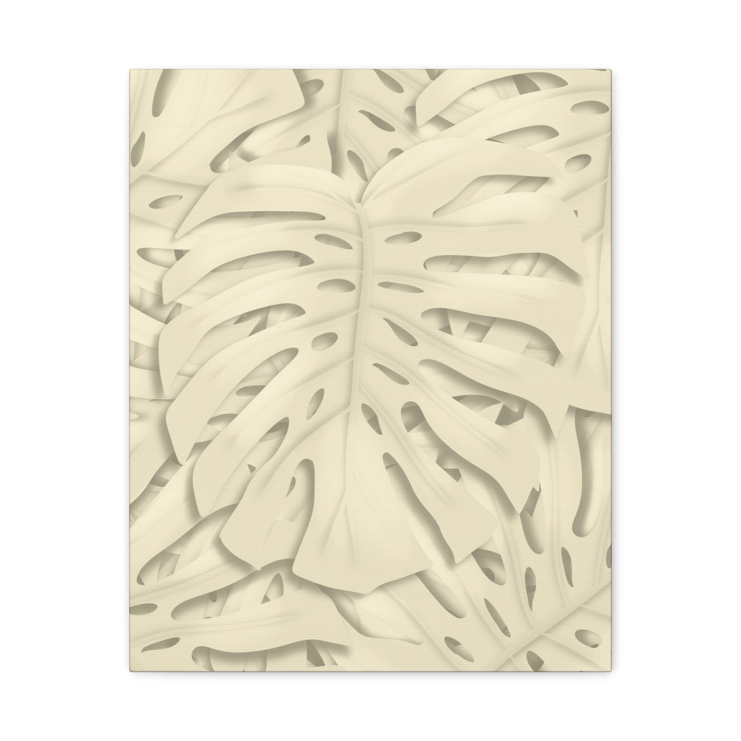 Beige Monstera Canvas Print – Botanical Wall Art