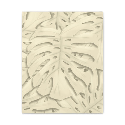 Beige Monstera Canvas Print – Botanical Wall Art