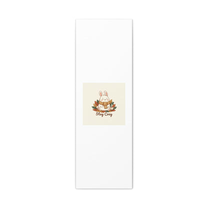 Cozy Bunny Illustration Canvas | Cute Critter Winter Forest Art