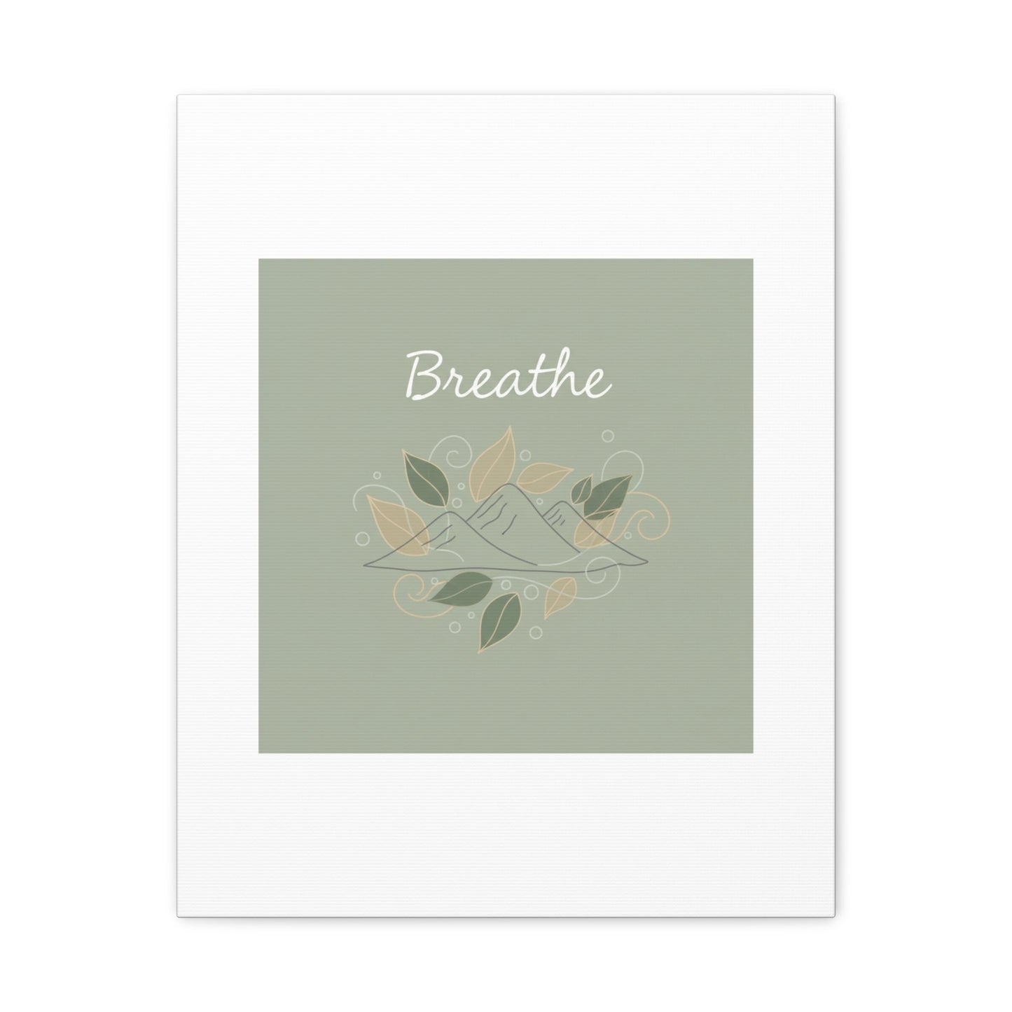 Breathe Mountain Line Canvas | Nature Symbols, Minimal Forest Wall Art