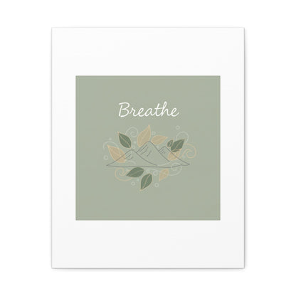 Breathe Mountain Line Canvas | Nature Symbols, Minimal Forest Wall Art