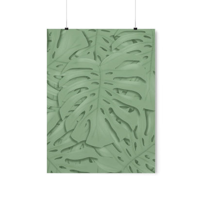 Sage Green Monstera Botanical Print – Unframed Wall Art