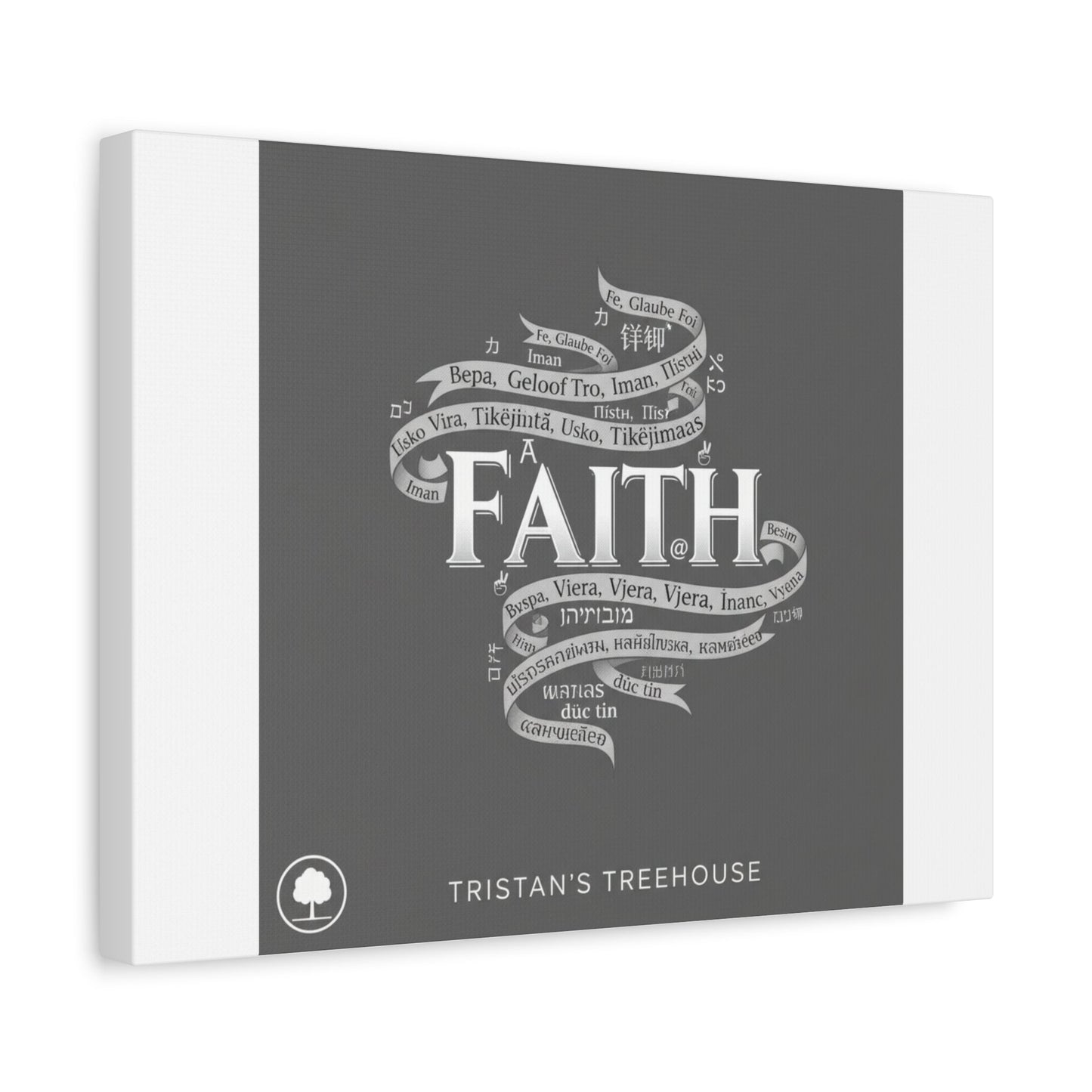 handwritten faith ribbon Canvas | sketch aesthetic, doodle design
