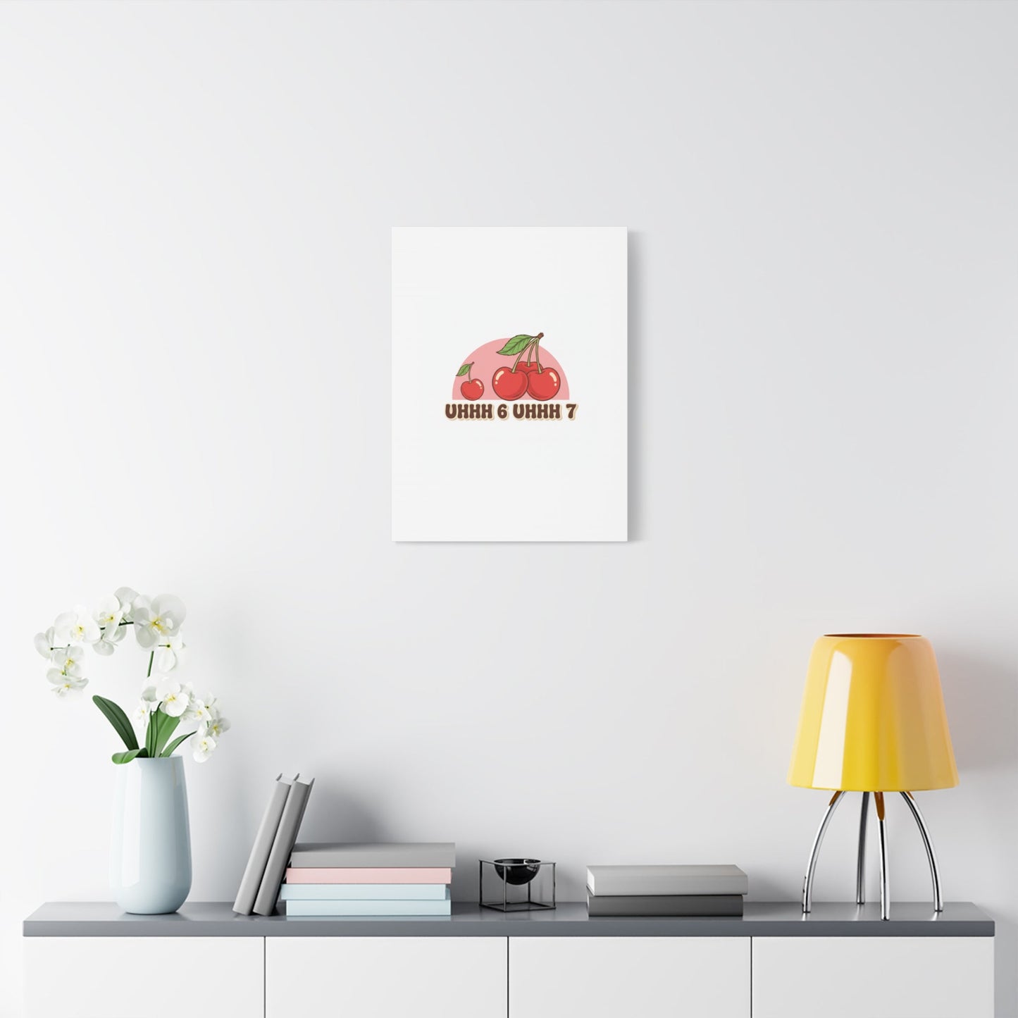 Six Severn Cherry Retro Graphic Canvas | kawaii fruit print, vintage cherry design