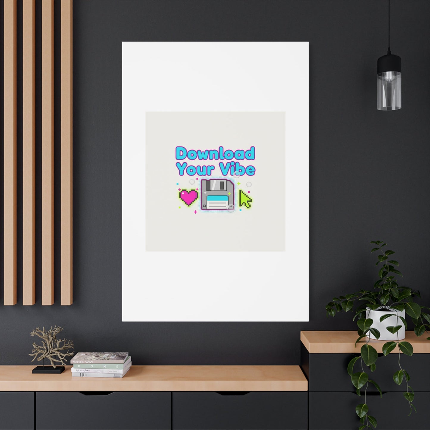 Download Your Vibe Canvas | Y2K Retro Tech, Pixel Floppy Disk Poster