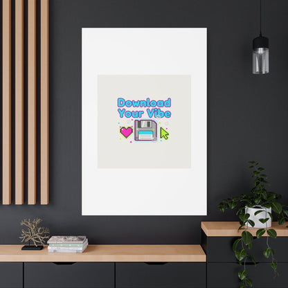 Download Your Vibe Canvas | Y2K Retro Tech, Pixel Floppy Disk Poster