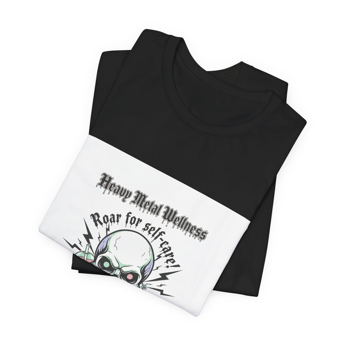Heavy Metal Wellness Skull Tee | metal font shirt, gothic wellness quote