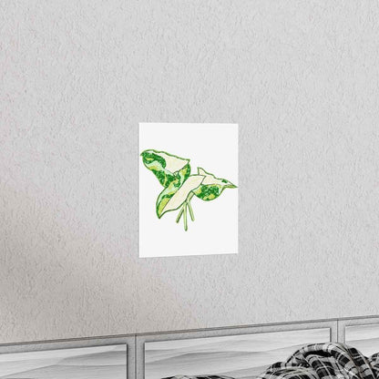 Marble Syngonium Botanical Print – Unframed Wall Art
