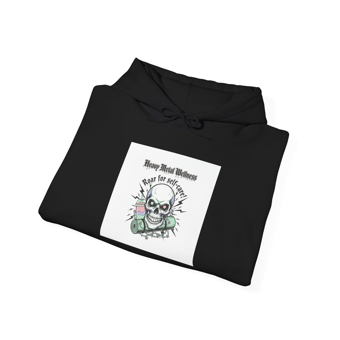 Heavy Metal Wellness Skull Hoodie | metal font shirt, gothic wellness quote