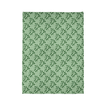 Pothos Pattern Cozy Fleece Throw Blanket