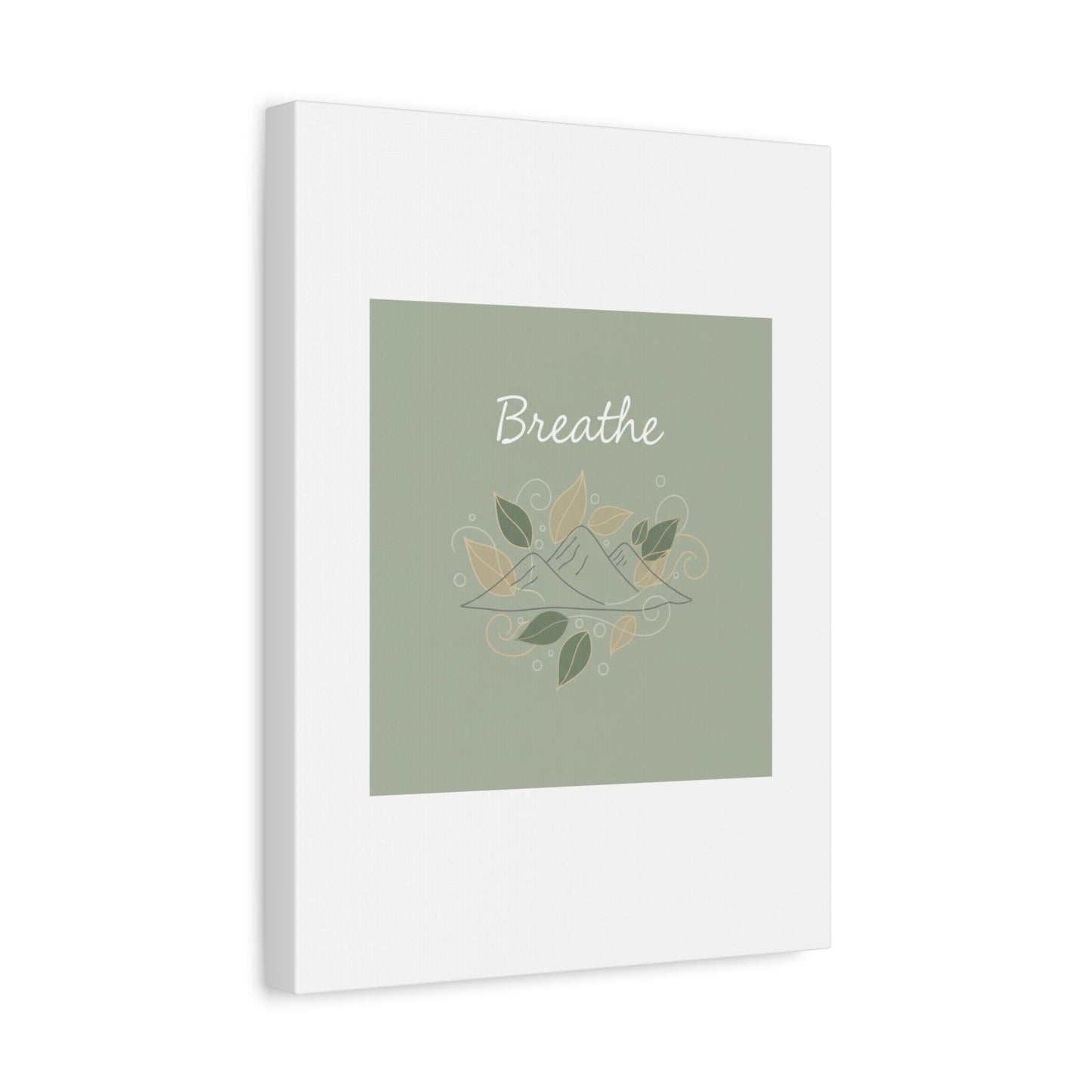 Breathe Mountain Line Canvas | Nature Symbols, Minimal Forest Wall Art