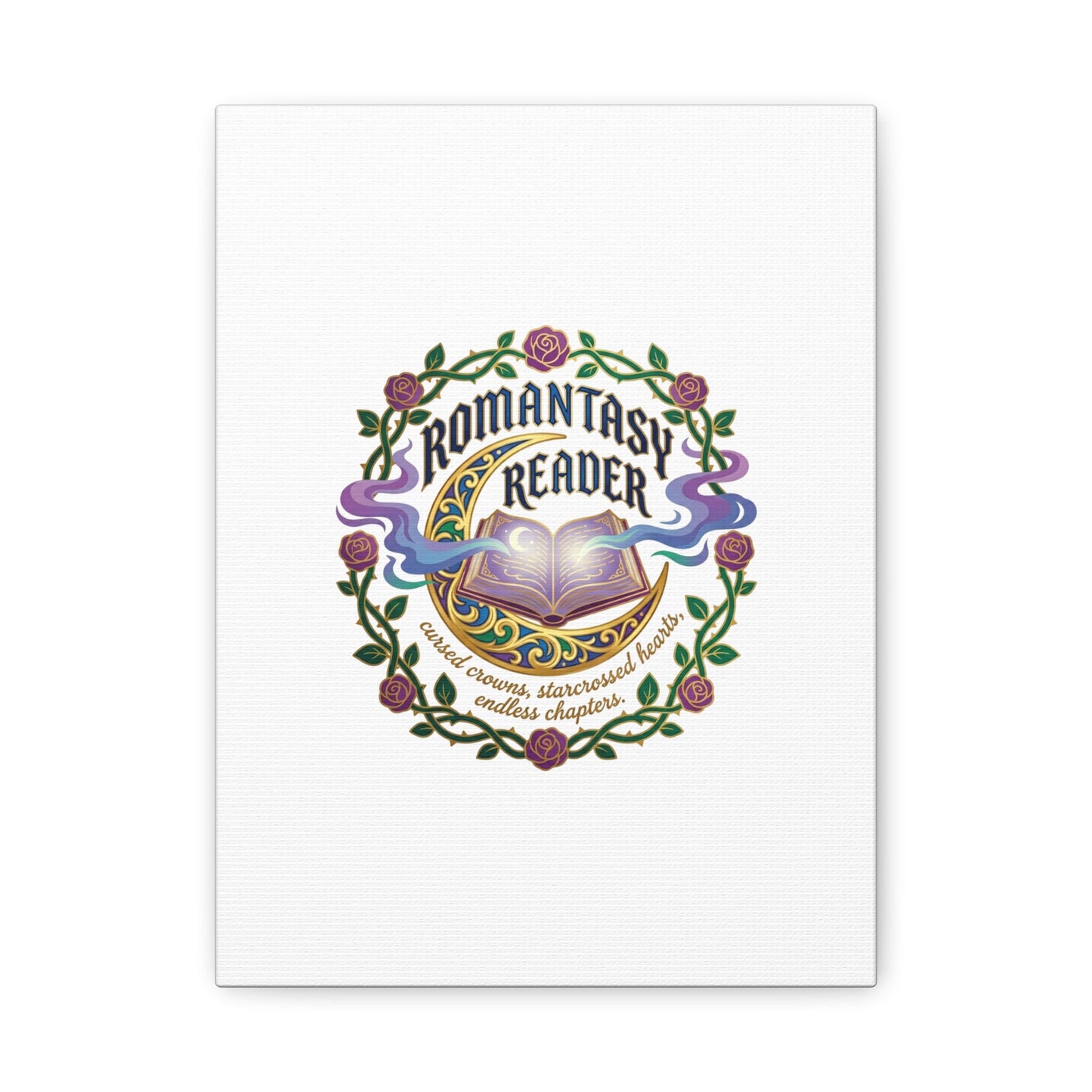 Romantasy Reader Canvas Print | enchanted bookish celestial gothic