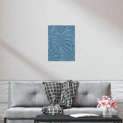 Cerulean Monstera Botanical Print – Unframed Wall Art
