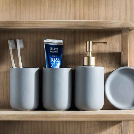 Solid Color Ceramic Bathroom Four-piece Set