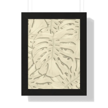 Beige Monstera Framed Print – Botanical Wall Art