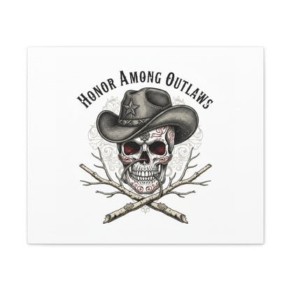 Honor Among Outlaws Canvas | Western Skull Art, Gothic Americana Desert Noir