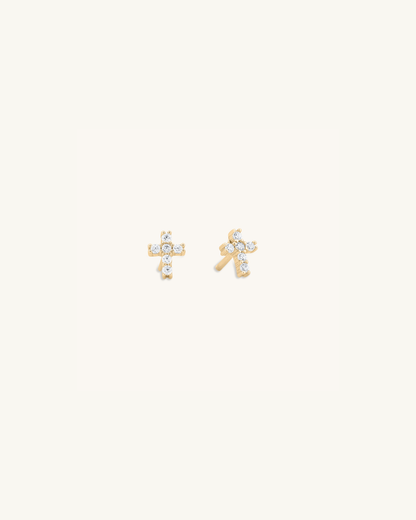 Cross Flat Back Studs