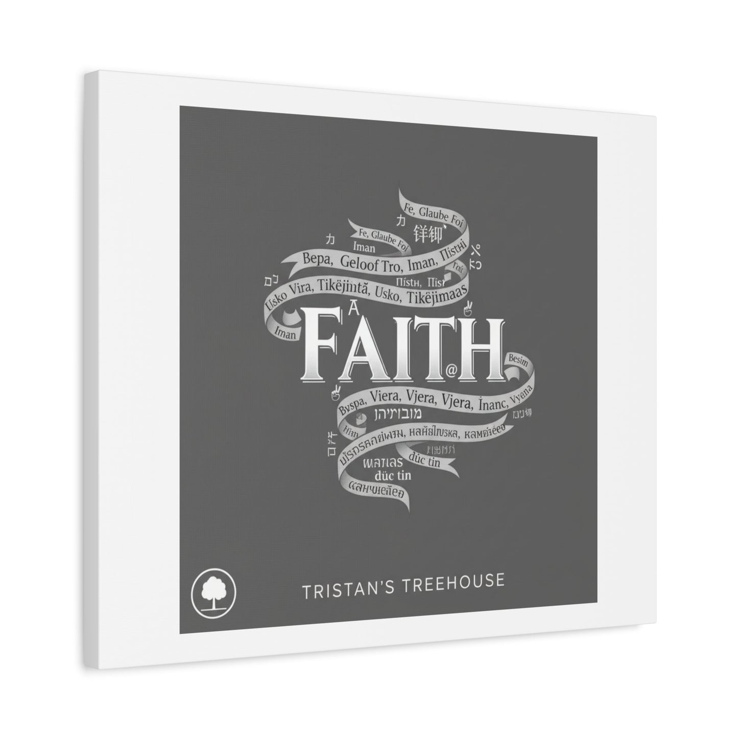 handwritten faith ribbon Canvas | sketch aesthetic, doodle design