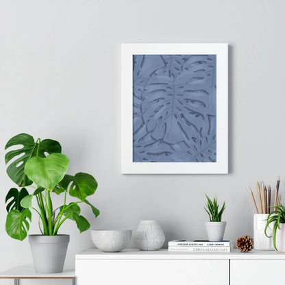 Blue Monstera Framed Print – Botanical Wall Art