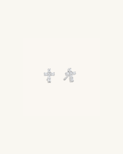 Cross Flat Back Studs
