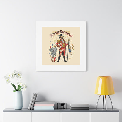 Join the Spectacle Circus Art Print | Matte Canvas, Stretched, Vintage Carnival Design