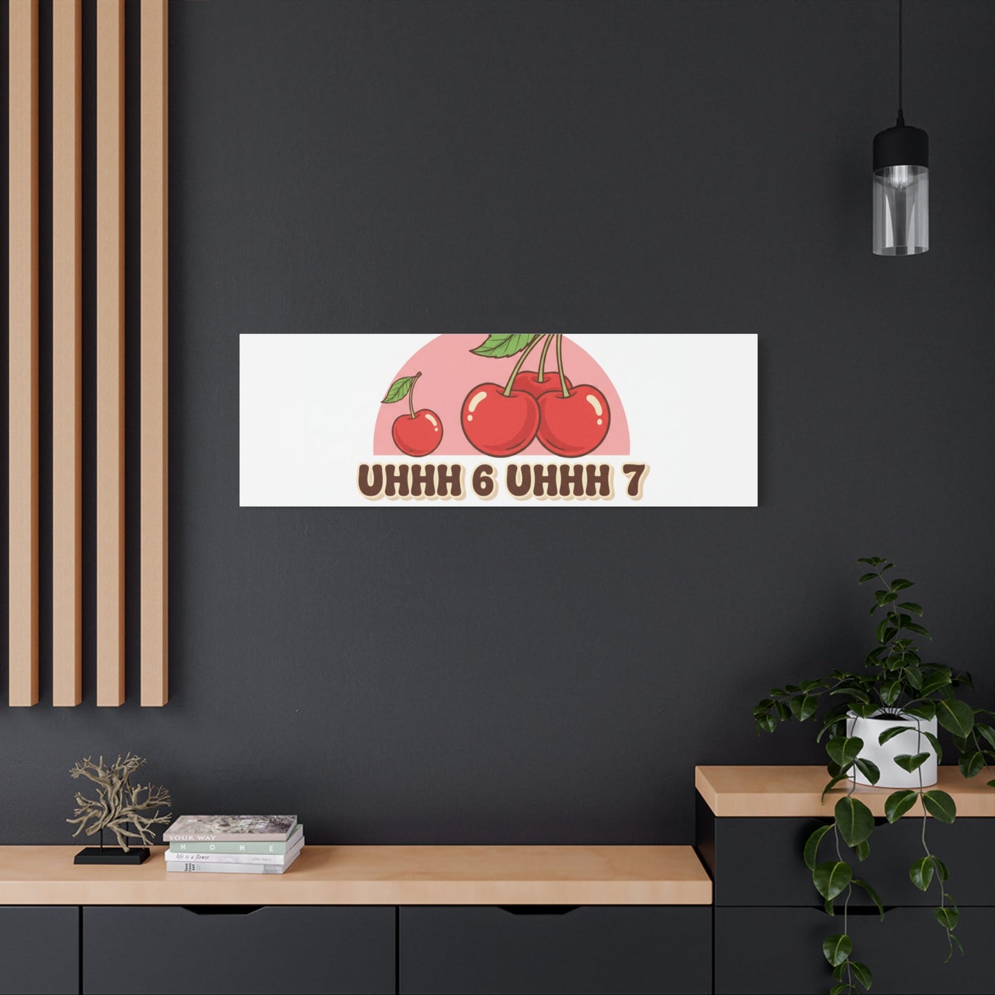 Six Severn Cherry Retro Graphic Canvas | kawaii fruit print, vintage cherry design