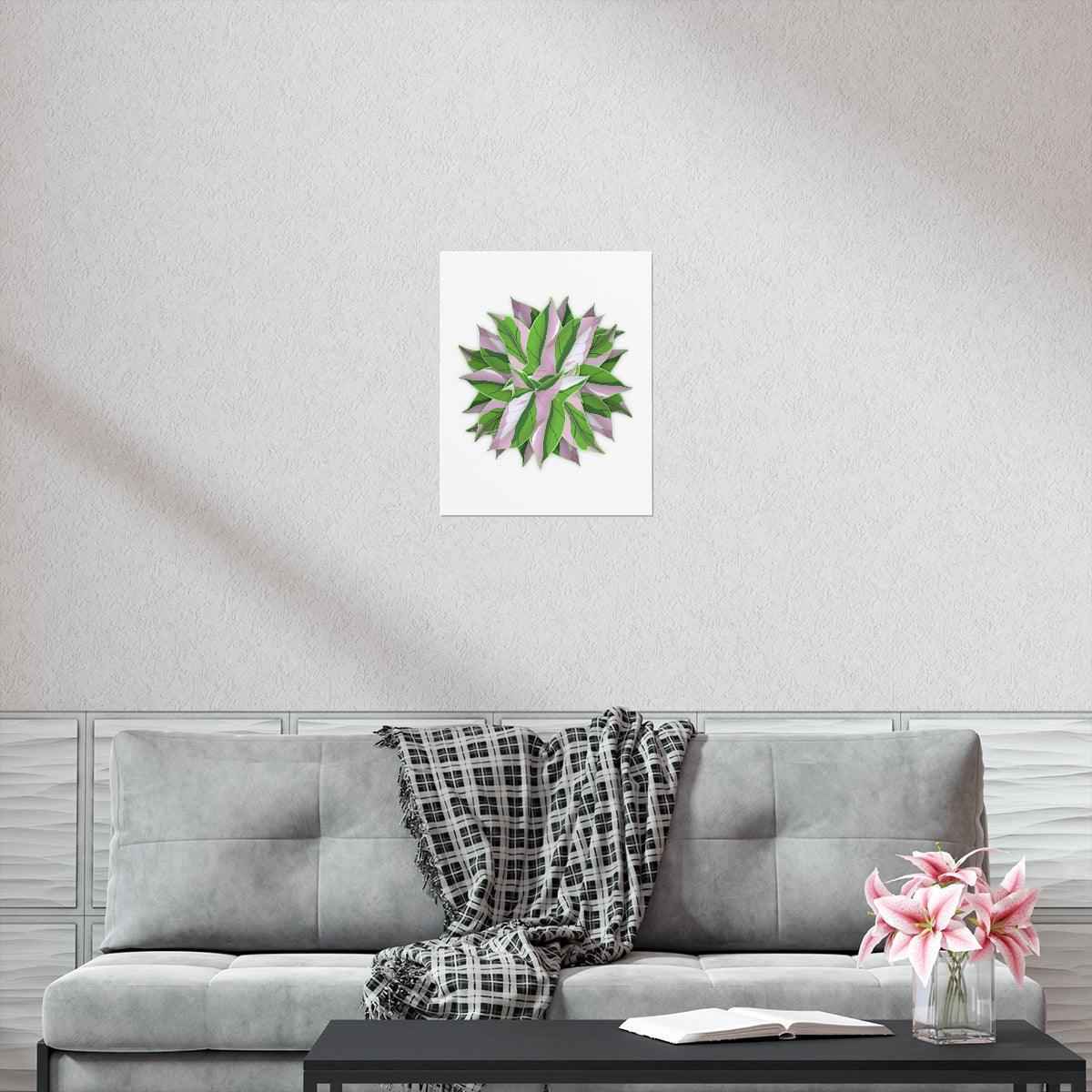Syngonium Tricolor Pattern Botanical Print – Unframed Wall Art