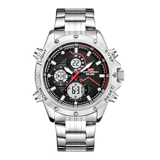 Luxury Waterproof Stainless Steel Smart Watch - LED Backlight & Fitness Tracking