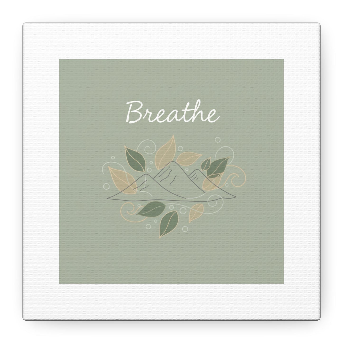 Breathe Mountain Line Canvas | Nature Symbols, Minimal Forest Wall Art
