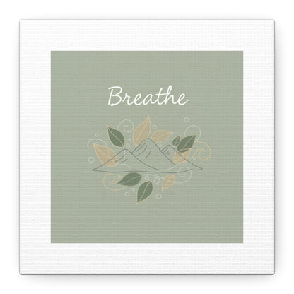 Breathe Mountain Line Canvas | Nature Symbols, Minimal Forest Wall Art