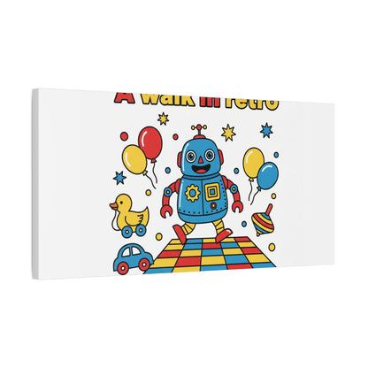 Retro Toy Robot Canvas | Throwback Kid, Primary Color Nostalgia