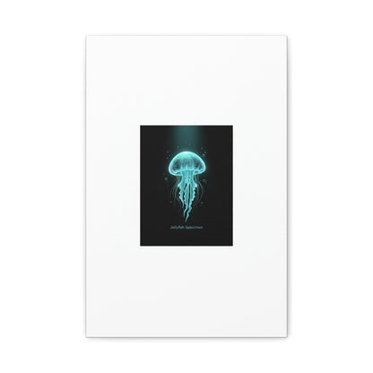 Bioluminescent Jellyfish Art Canvas | Deep Sea Aesthetic, Neon Glow